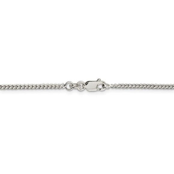 2mm Sterling Silver, Solid Curb Chain Necklace, 18 Inch - Picture 4 of 8